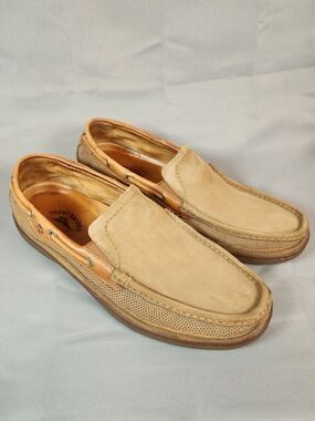 Tommy Bahama Tan Suede Slip-On Loafers